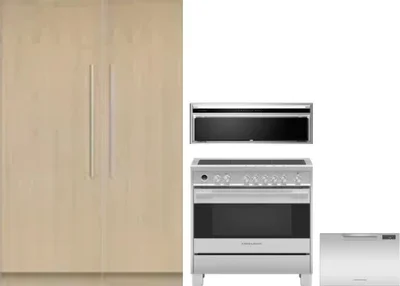 5 Piece Package Includes Refrigerator, Freezer, Range, Hood And Dishwasher